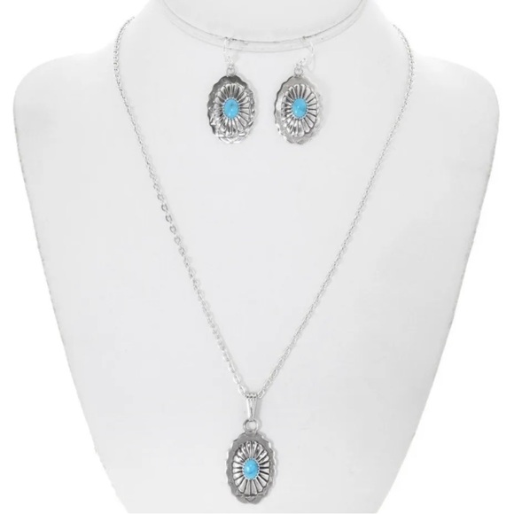 Navajo Hand Made Jewelry - SOLD Authentic Navajo concho necklace & earrings set in sterling silver.